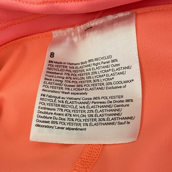 #084, Lululemon high rise asymmetrical pleated peach skirt, size 8 - Picture 3 of 3